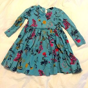 Joules 100% cotton blue floral dress size 4